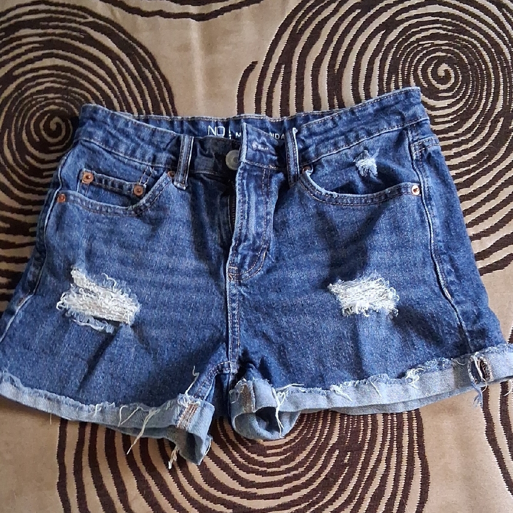 No Boundaries Blue Distressed Jean Shorts